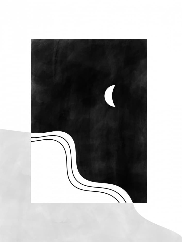 Abstract Moon Lines by Elena Ristova — canvas wall art