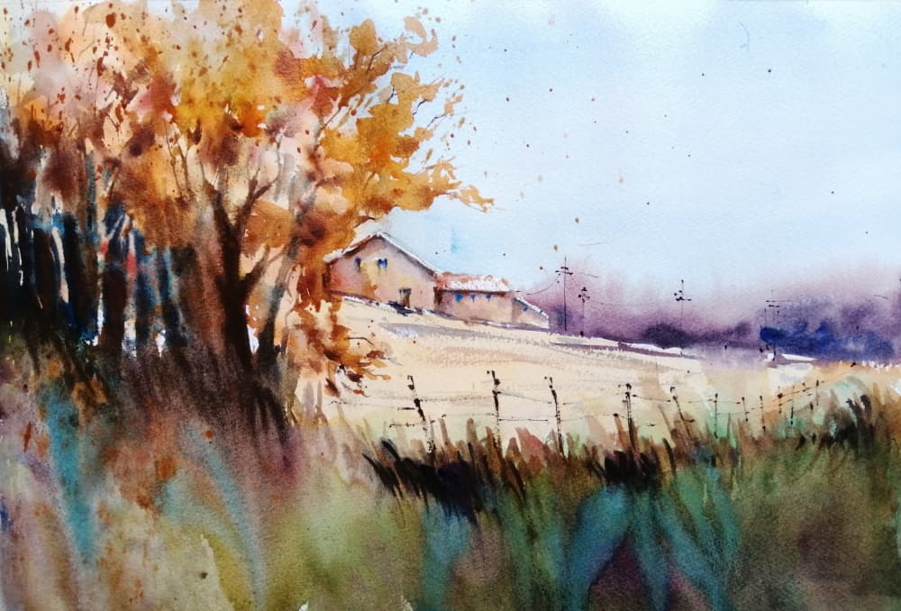 Autumn Hillside Farm by Giorgio Gosti — canvas wall art