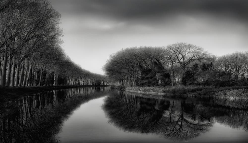 Winter Canal Reflections by Yvette Depaepe — canvas wall art