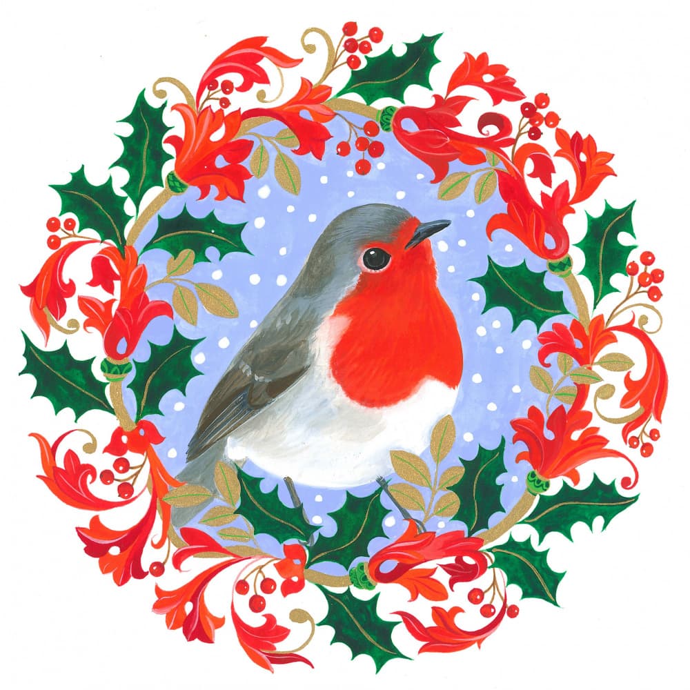 Christmas Robin by Isabelle Brent — canvas wall art