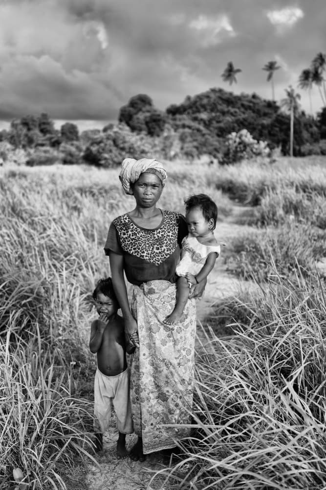 Field Mother and Children by Kieron Long — canvas wall art