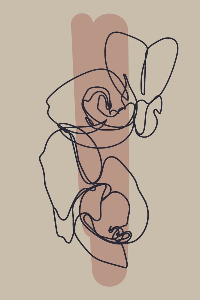 Neutral Orchid Line Art by Anna Rose — canvas wall art