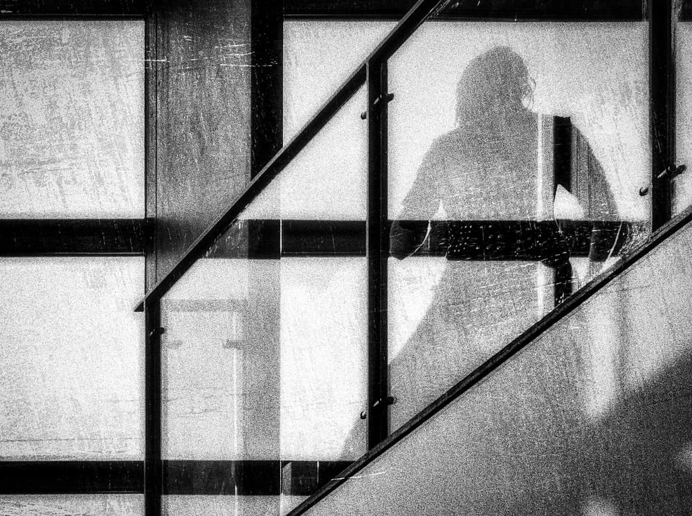 Shadowed Figure in Glass by Andy Bauer — canvas wall art