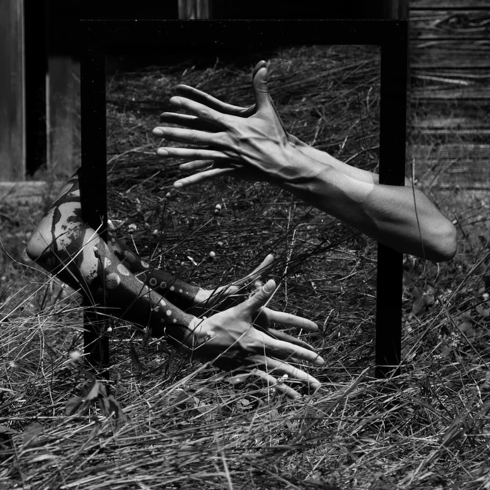 Framed Hands Reflection by Elena Raceala — canvas wall art