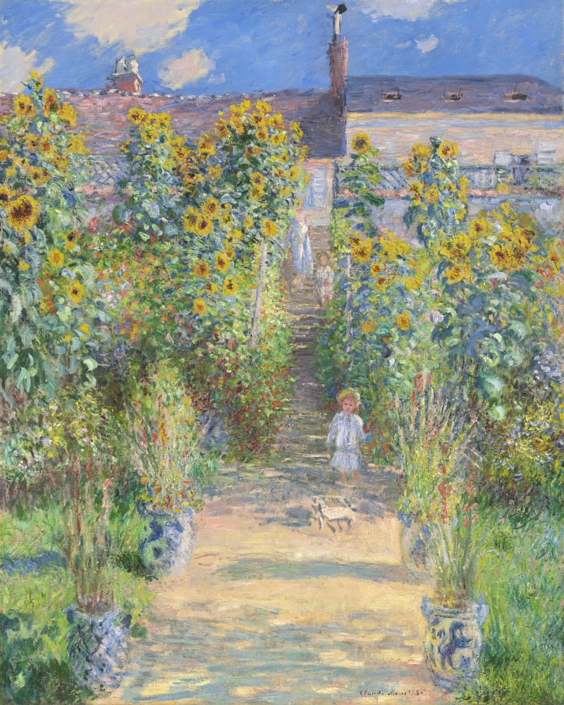 The Artist's Garden At Vétheuil (1881) By Claude Monet by Claude Monet — canvas wall art