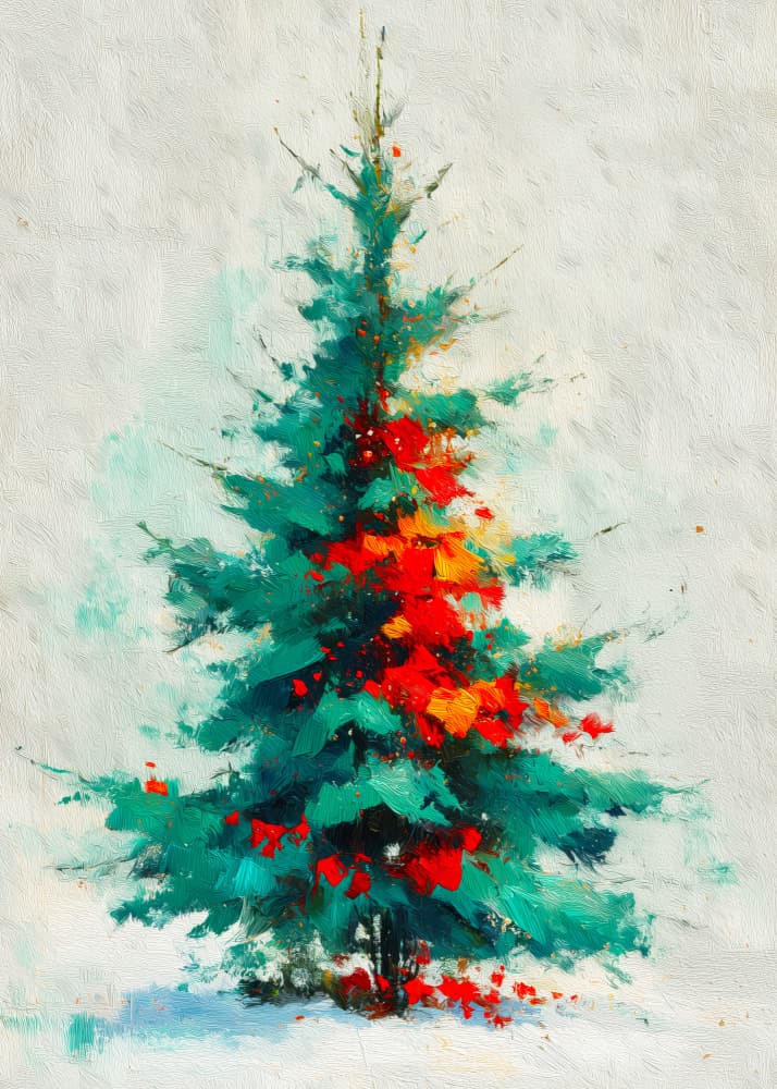 Festive Winter Tree by Justyna Jaszke — canvas wall art