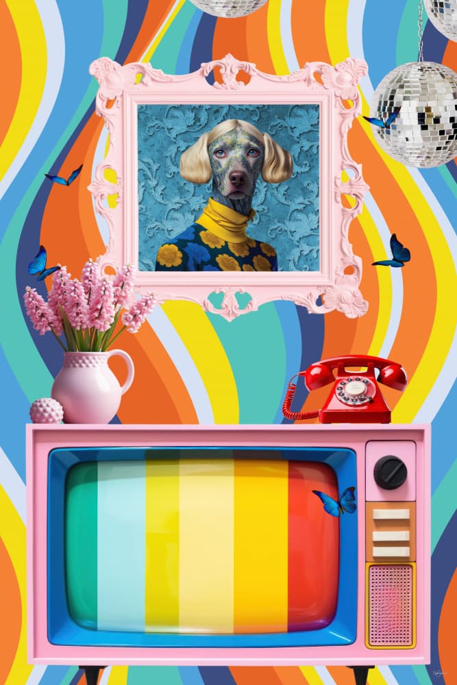 Groovy Dog Portrait by Sue Skellern — canvas wall art