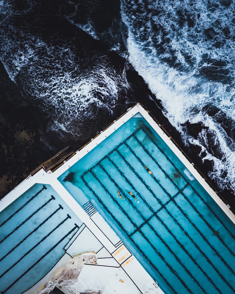Aerial Ocean Pool by Asad Sarfraz — canvas wall art
