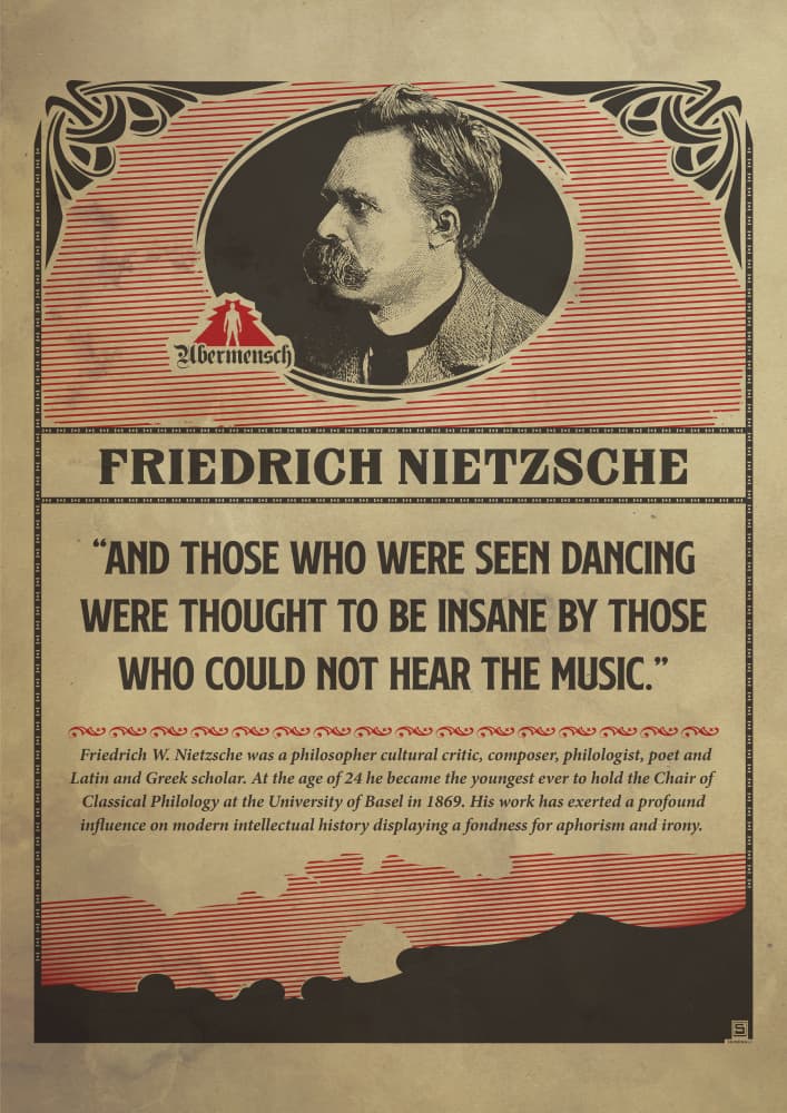 Friedrich Nietzsche Quote by Dion Gem — canvas wall art