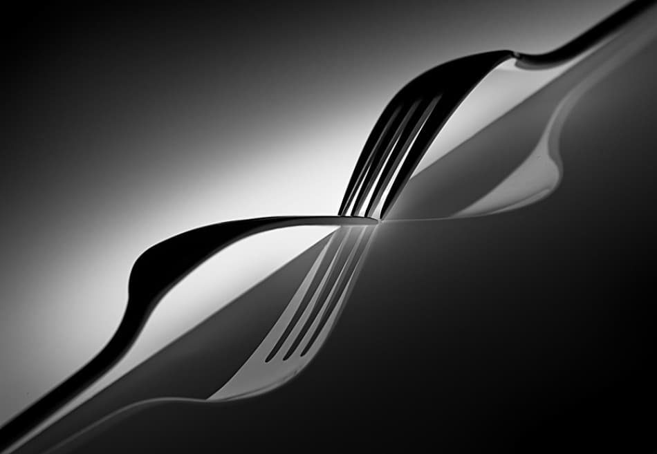 Elegant Fork Reflection by Wieteke de Kogel — canvas wall art