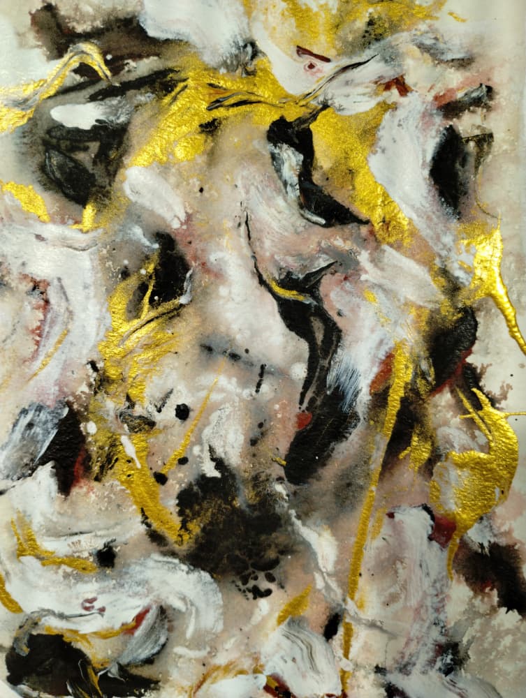Abstract Golden Flow by Michael Cross — canvas wall art