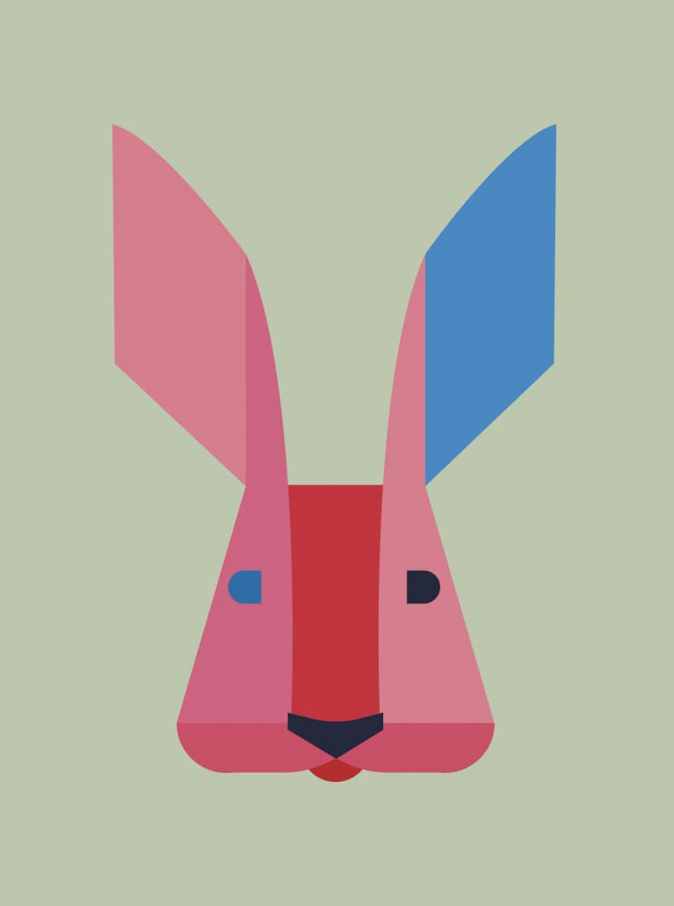 Colorful Geometric Rabbit by DARIA IVANOVNA — canvas wall art