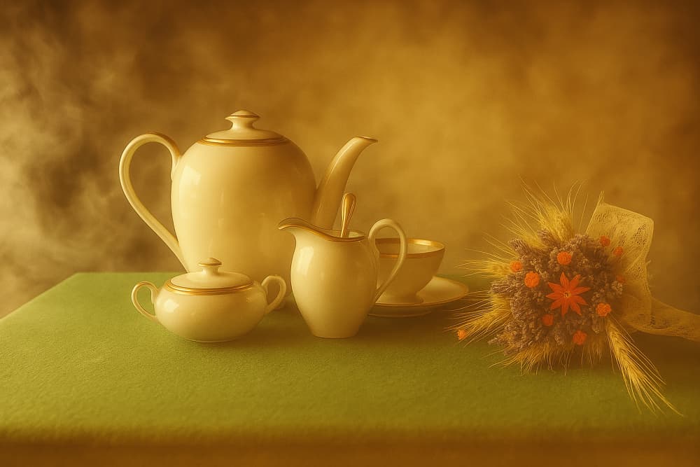 Elegant Harvest Tea by Ionel Onofras — canvas wall art