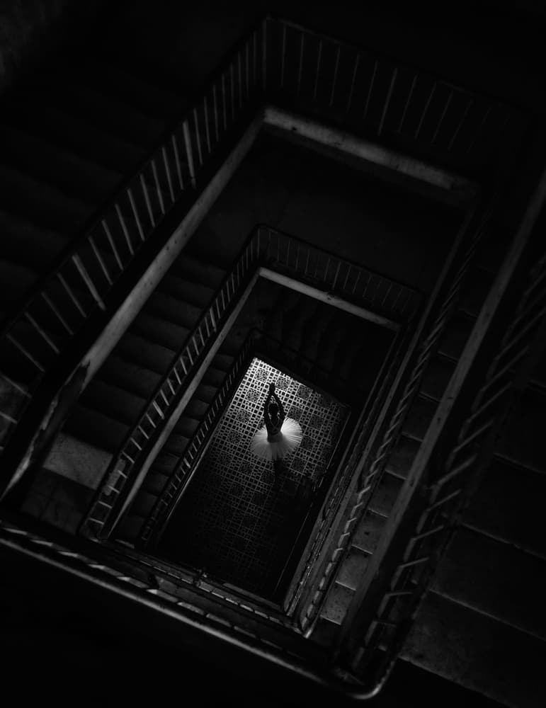 Elegant Stairwell Dance by Nguyen Tan Tuan — canvas wall art