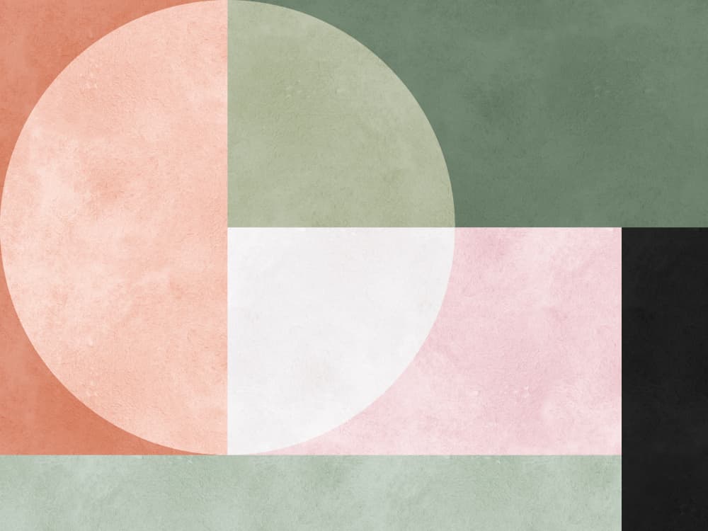 Soft Geometric Color Blocks by Vitor Costa — canvas wall art