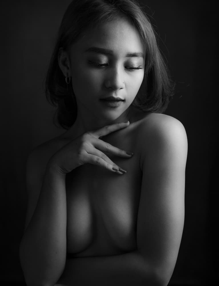 Sensual Monochrome Woman by Jajang Hareudang — canvas wall art