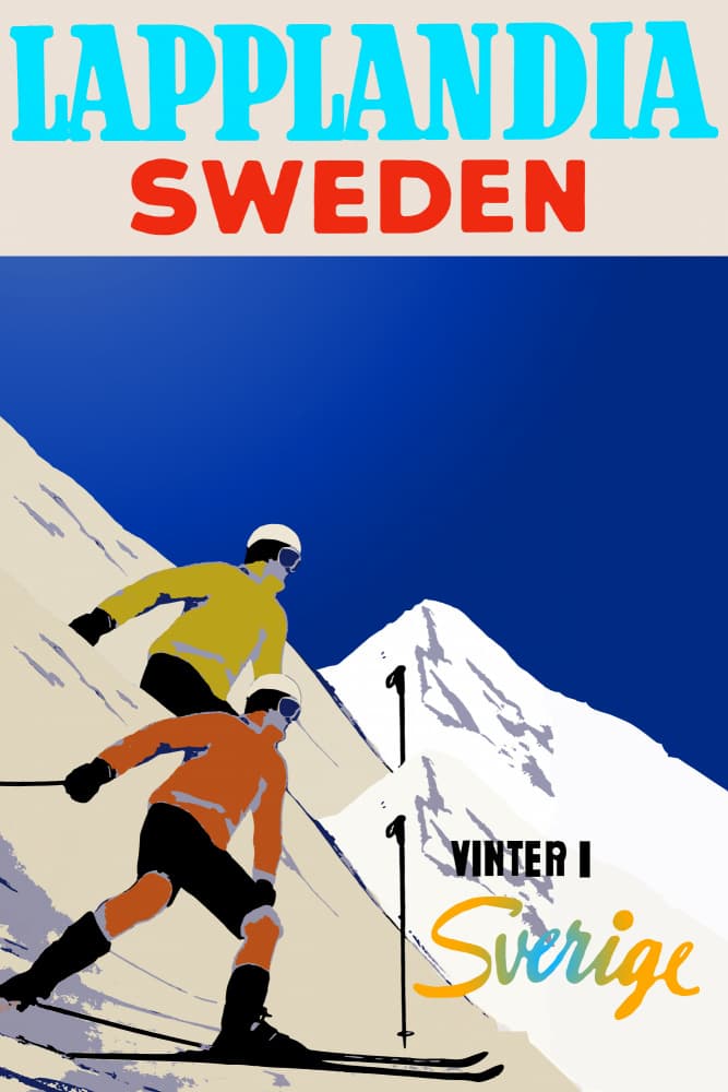 Retro Ski Adventure by casa cartissi — canvas wall art