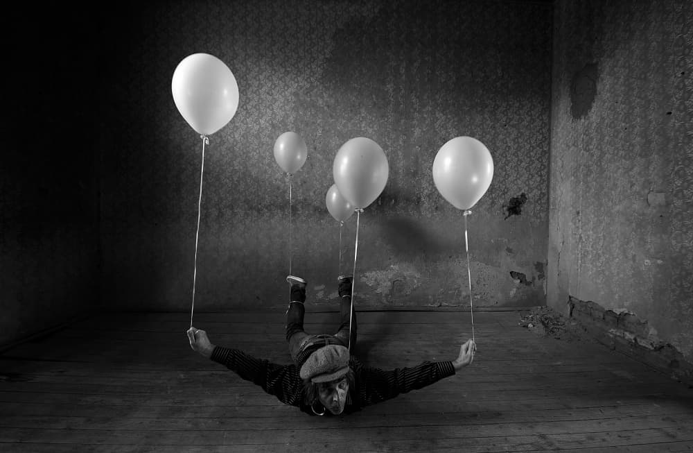 Man's Balloon Dream by mario grobenski - psychodaddy — canvas wall art