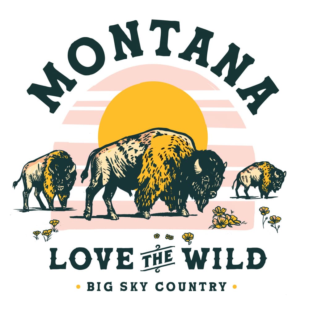 Montana Buffalo Art: Love The Wild by The Whiskey Ginger — canvas wall art