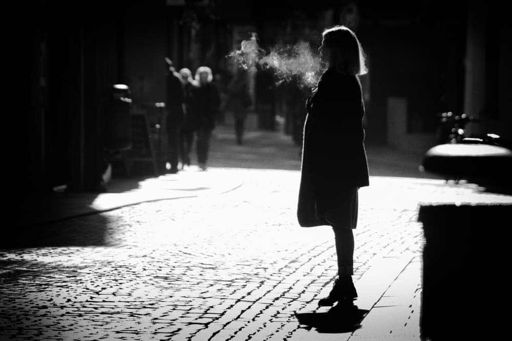 Street Smoke Silhouette by Jurij Bizjak — canvas wall art