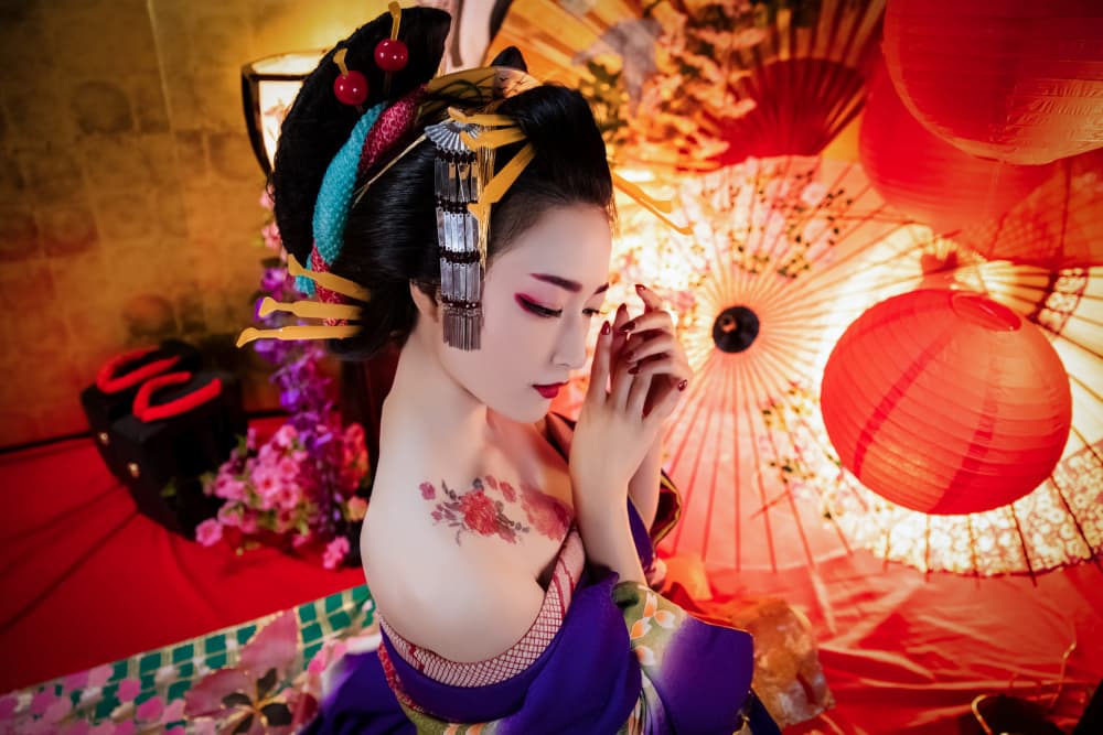 Japanese Geisha Beauty by boss — canvas wall art