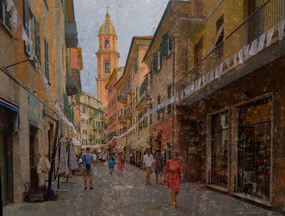 Lively European Street by Isabelle DUPONT — canvas wall art