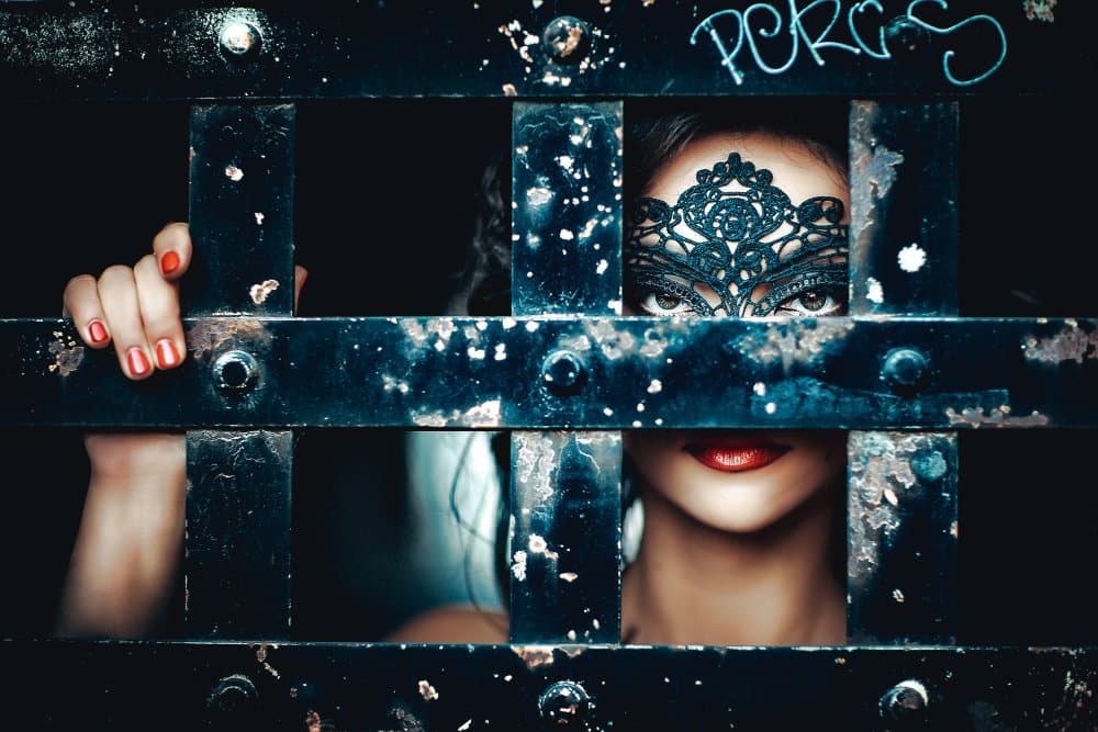 Mysterious Woman Behind Bars by Ruslan Bolgov — canvas wall art