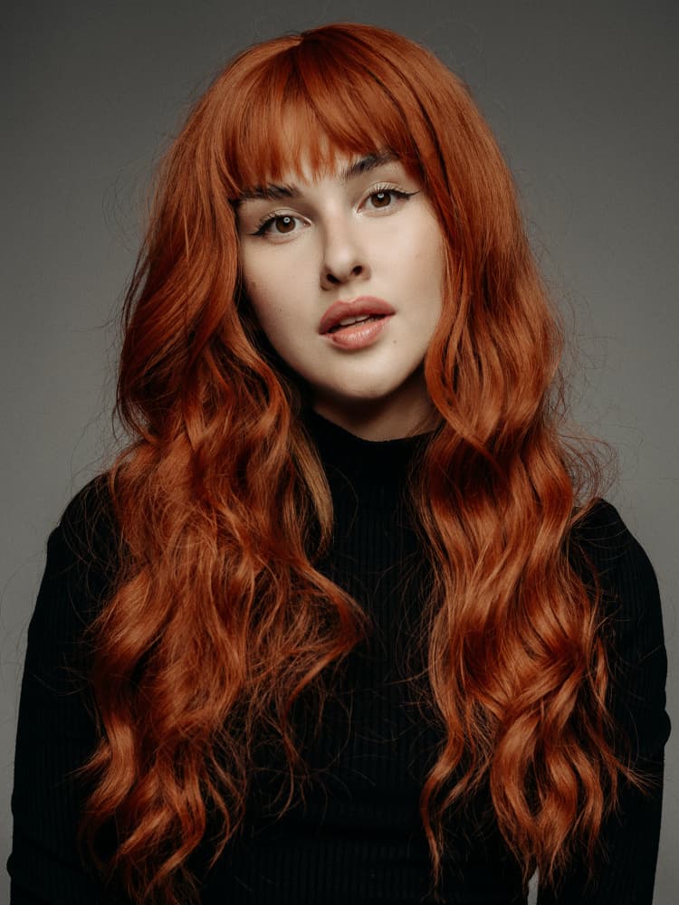 Stylish Redhead Gaze by Martin Krystynek MQEP — canvas wall art