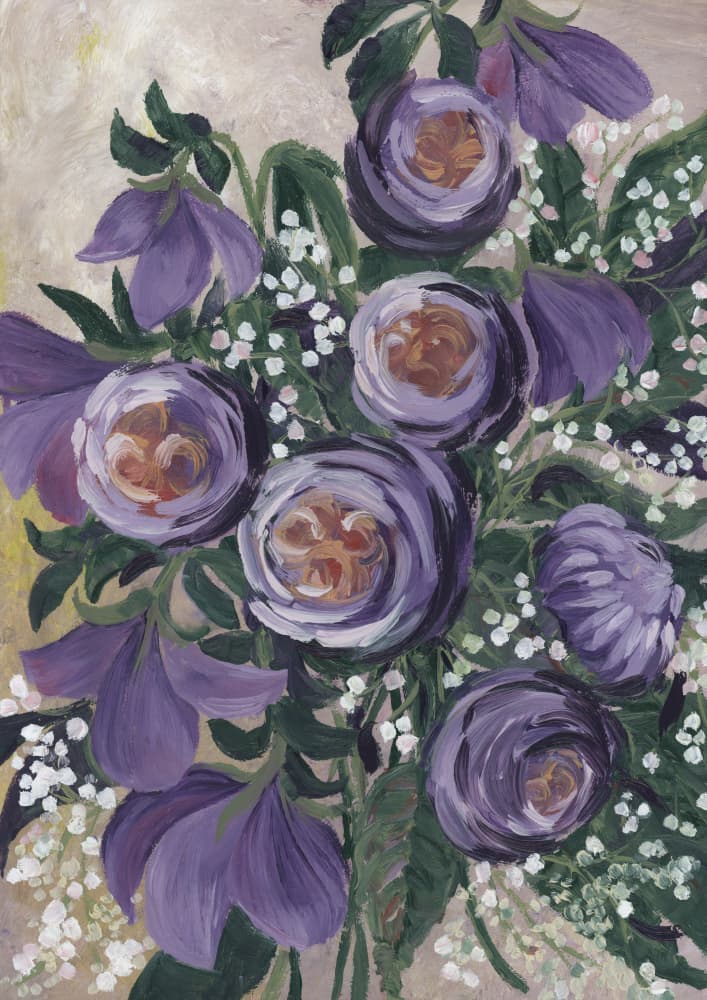 Soft Purple Blooms by Rosana Laiz Blursbyai — canvas wall art