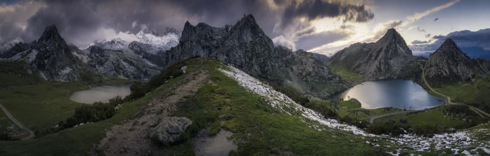 Dramatic Mountain Lakes by Josema Martin Espinar — canvas wall art