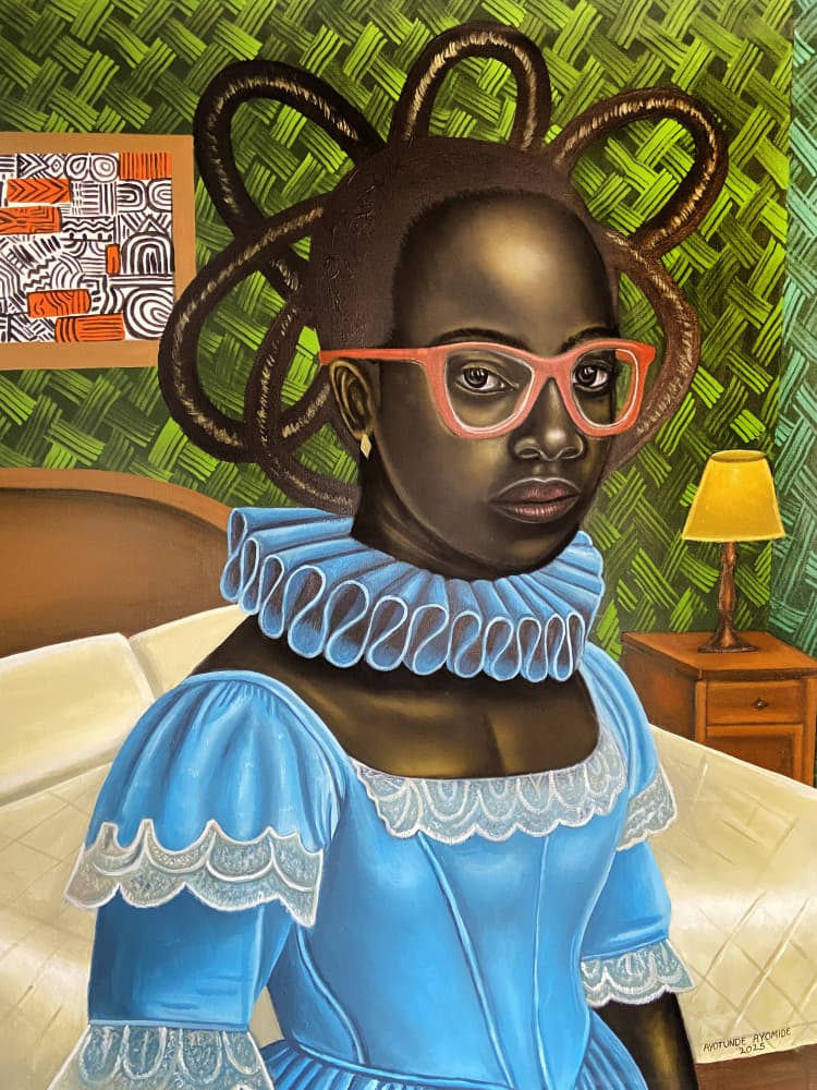 Regal Girl Blue Dress by Ayotunde ayomide — canvas wall art