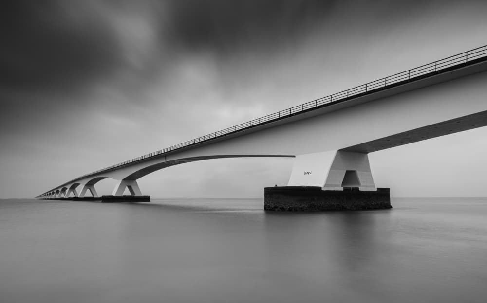 Modern Bridge Serenity by Alon Lubrani — canvas wall art