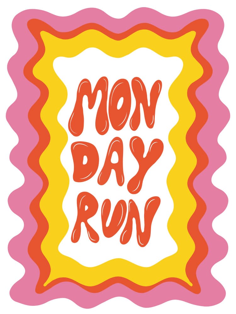 Groovy Monday Run by Miho Art Studio — canvas wall art