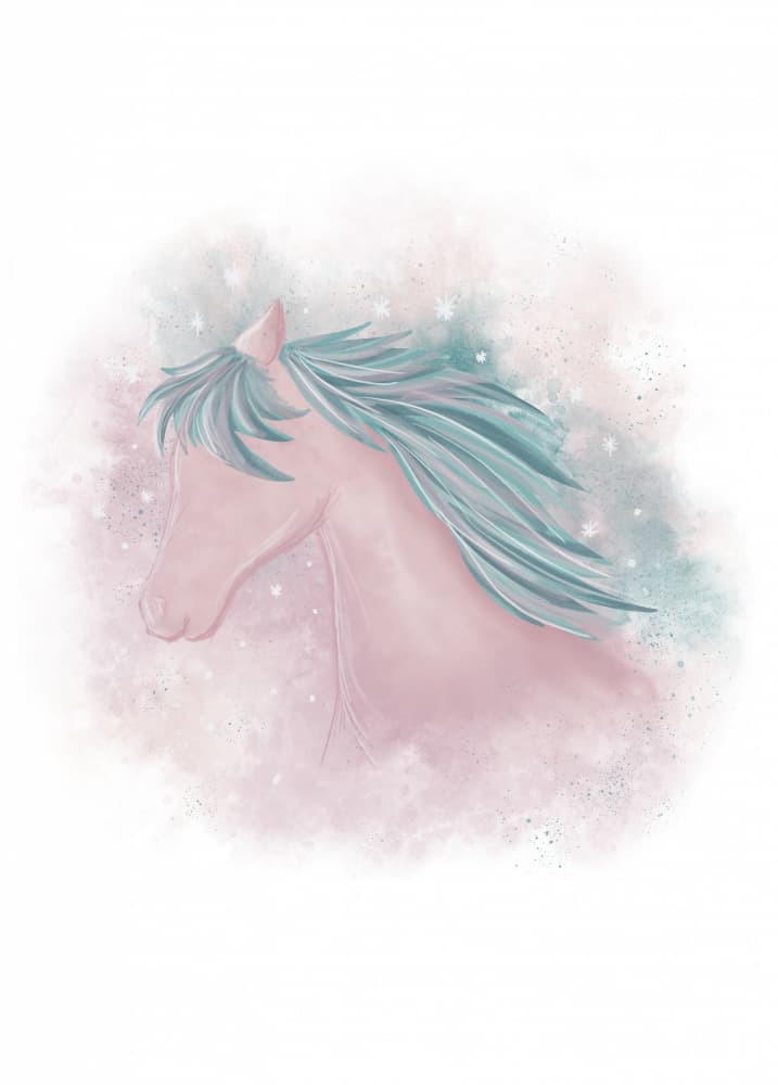 Dreamy Pink Horse by Aminah Eleonora — canvas wall art