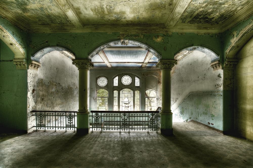 Abandoned Grand Hallway by Markus Kühne — canvas wall art