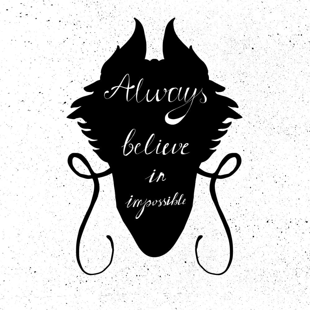 Always Believe Impossible Wolf by Marika Barsrsind — canvas wall art