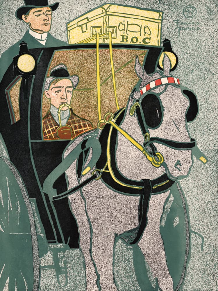 Man In Carriage (1896) by Edward Penfield — canvas wall art