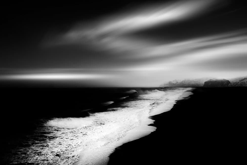 Dark Beach Waves by edmondyuen — canvas wall art