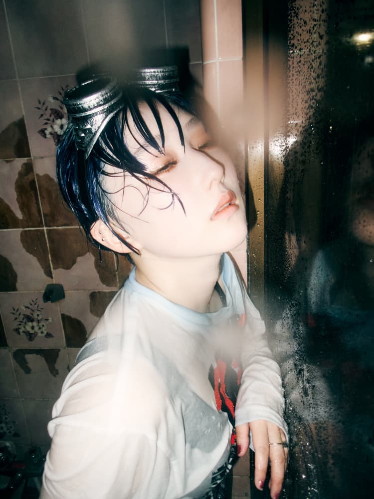Moody Wet Hair Shower by hideaki sato — canvas wall art