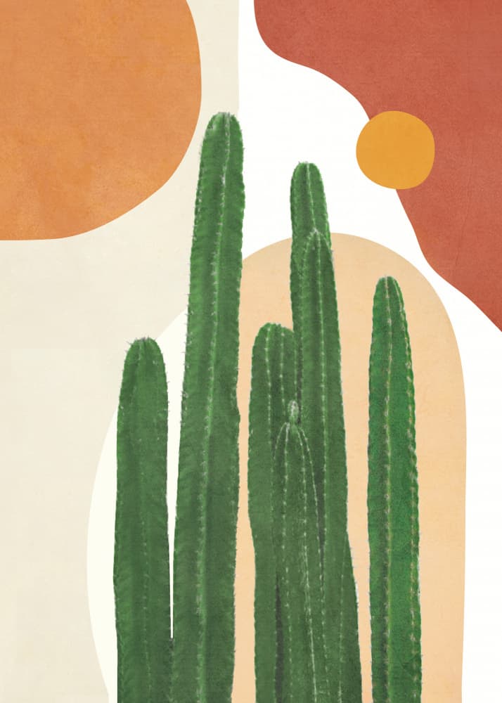 Boho Desert Cacti by Flow Line — canvas wall art