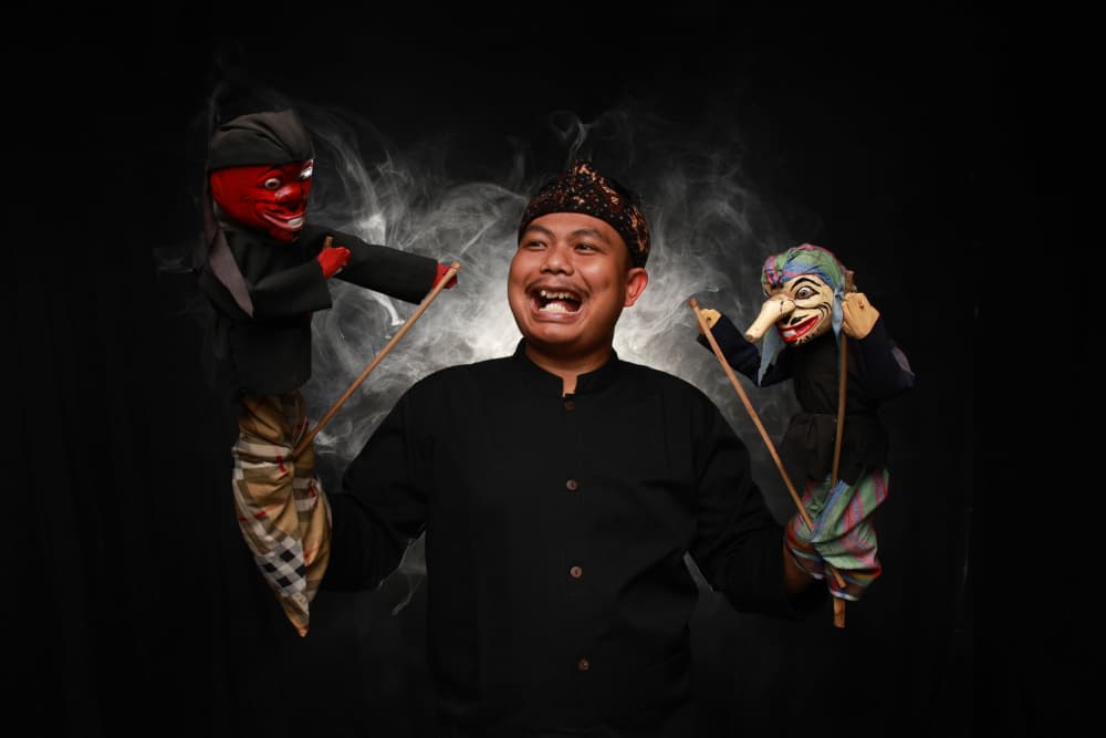 Joyful Wayang Performance by Ihsan M — canvas wall art