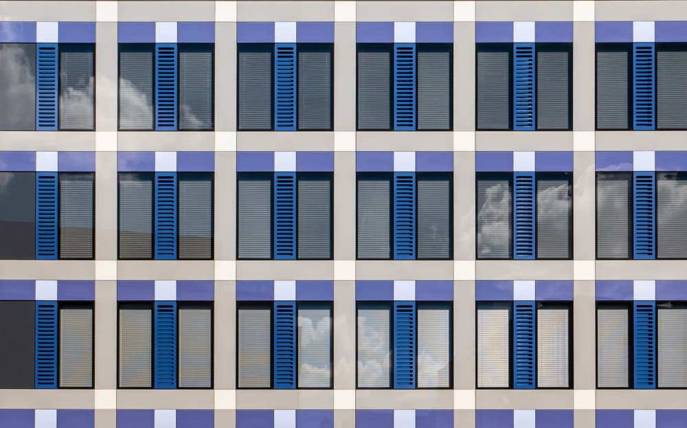 Modern Blue Grid by Markus Auerbach — canvas wall art