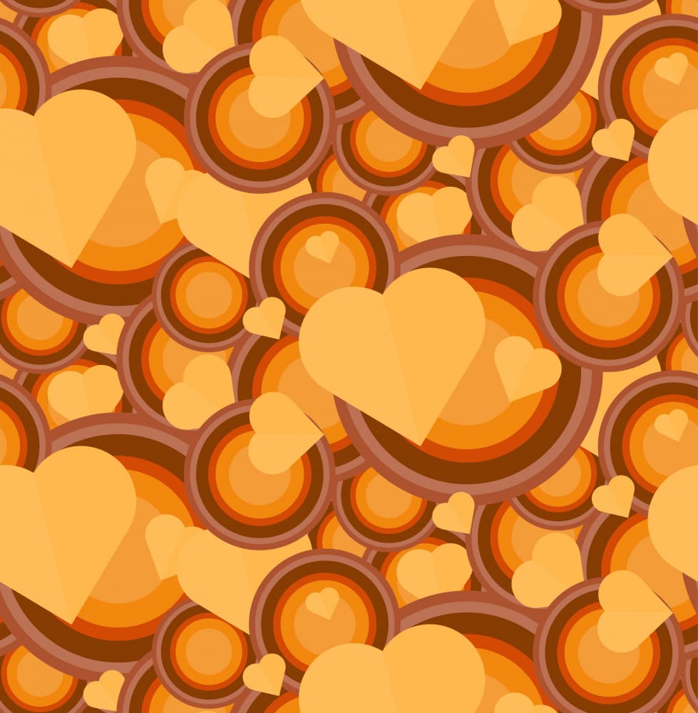 Retro Heart Pattern by Marika Barsrsind — canvas wall art