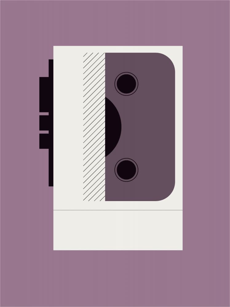 Retro Audio Cassette by DARIA IVANOVNA — canvas wall art