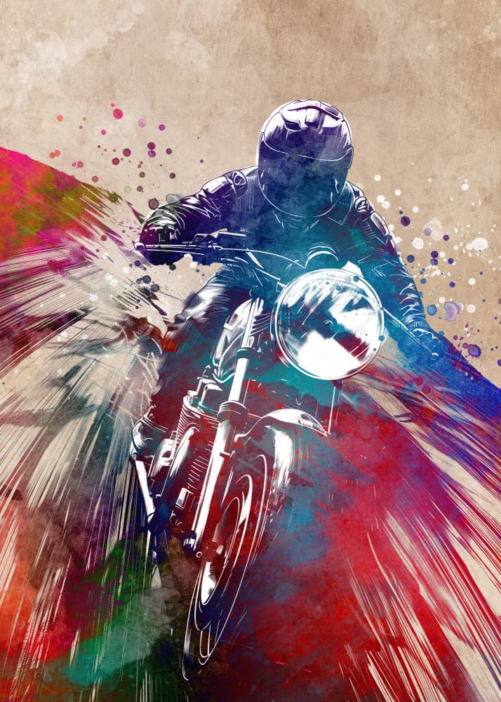 Abstract Biker Rush by Justyna Jaszke — canvas wall art