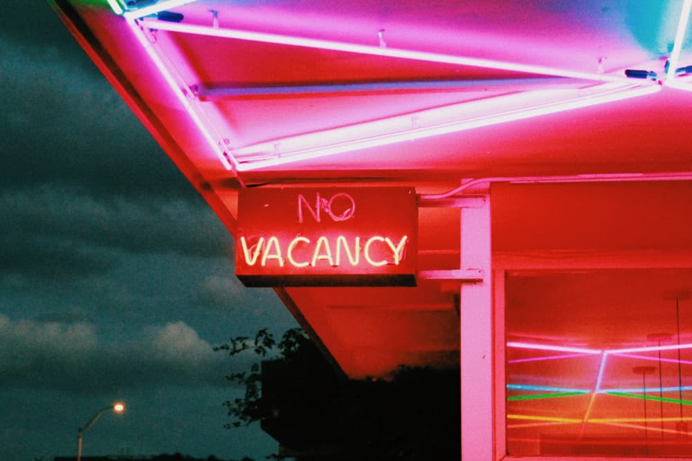 No Vacancy Neon Night by Samantha Hearn — canvas wall art