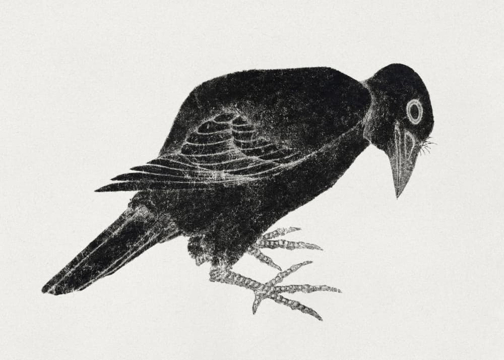 Bird, From Album of Sketches (1814) Vintage Japanese Woodblock Prints by KATSUSHIKA HOKUSAI — canvas wall art