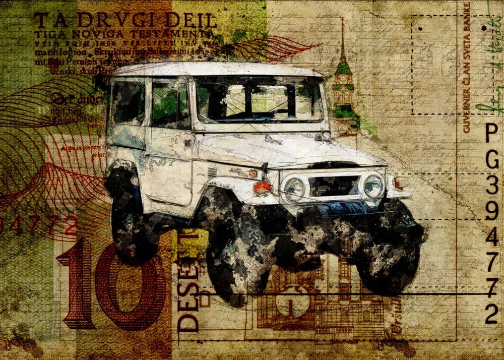 Vintage Off-Road Explorer by Lembayung senja studio [Vintage Poster] — canvas wall art