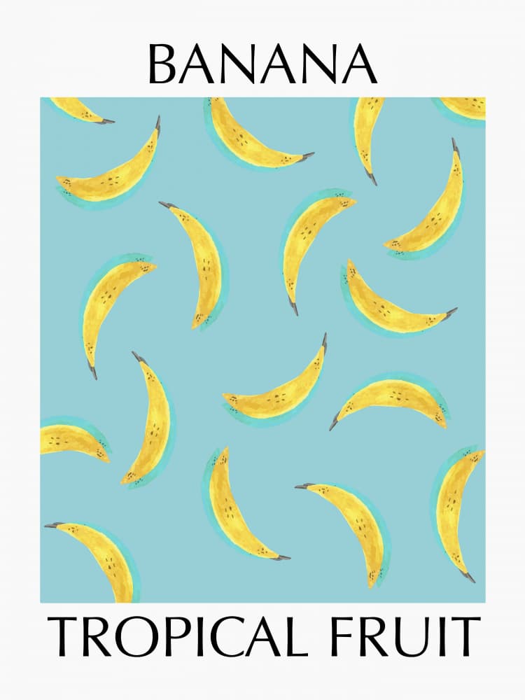 Tropical Banana Pattern by Elizabeth C — canvas wall art