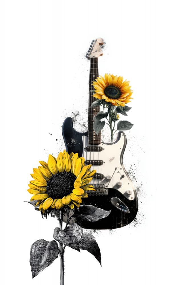 Music and Sunflowers by Rafal Kulik — canvas wall art